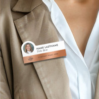 Your Photo Logo Sleek Faux Copper White Sleek