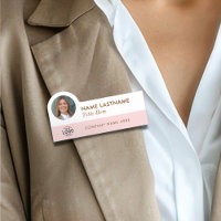Your Photo Logo Title Girly Blush Pink White Name