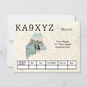 Your Photo Maine Shaped Cutout Custom QSL Postcard