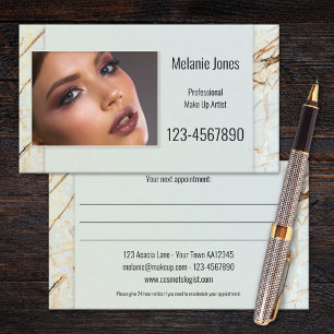 Your Photo Marble Beauty Appointment Business Card