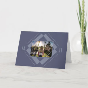 YOUR Photo & Monogram Geometric greeting card