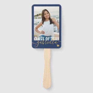 Your Photo Monogram Name Graduation Class of 2025 Hand Fan
