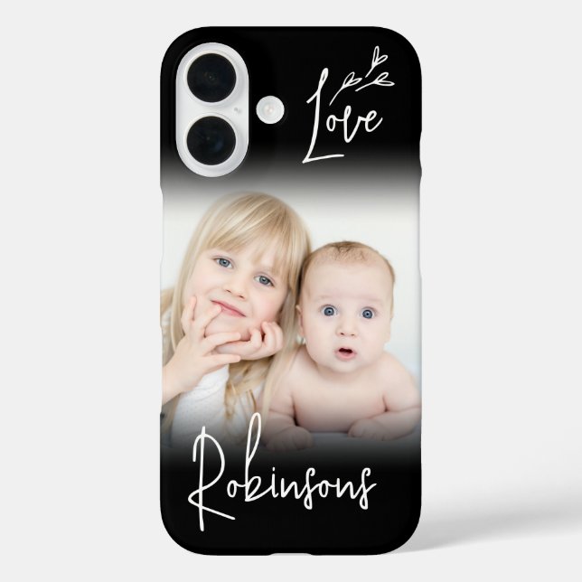Your Photo & Monogram Stylish Elegant Script love Case-Mate iPhone Case (Back)