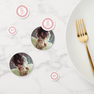 YOUR Photo, monogram & text table confetti