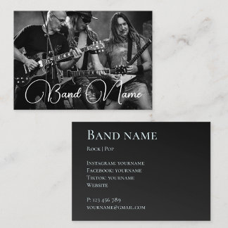 Your photo music band group black Business Card