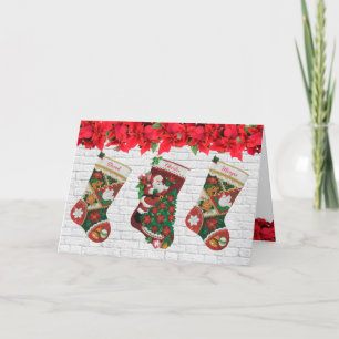 Your Photo & Name Christmas Holiday Stocking Card