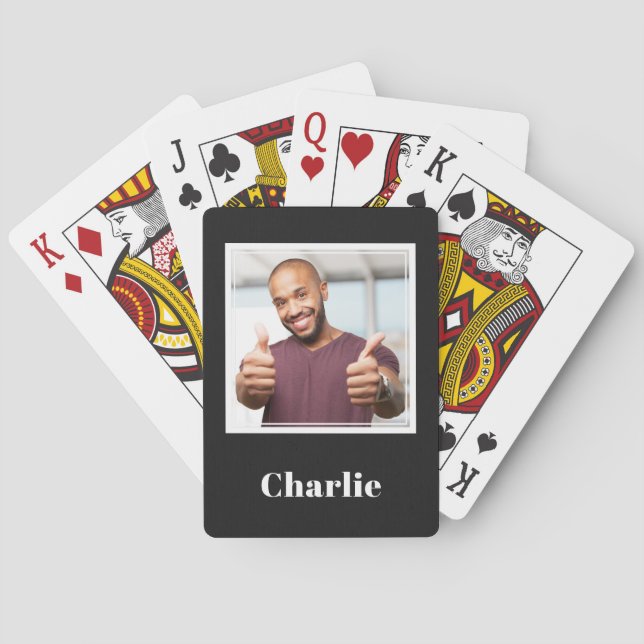 YOUR Photo, Name & Colour playing cards (Back)