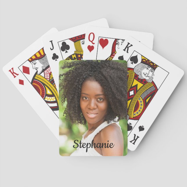 YOUR Photo & Name custom playing cards (Back)