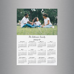 Your Photo Name Customisable 2027 Calendar Magnet