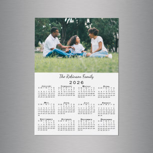 Your Photo Name Customizable 2026 Calendar Magnet