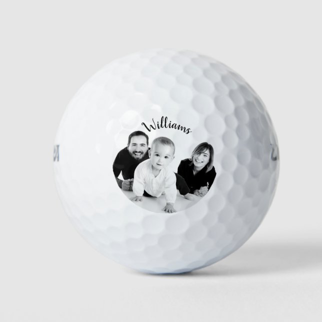 YOUR PHOTO NAME FAMILY Personalized Golf Balls (Front)