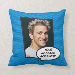 Your Photo Name Fun Retro Comic Book Pop Art Cushion