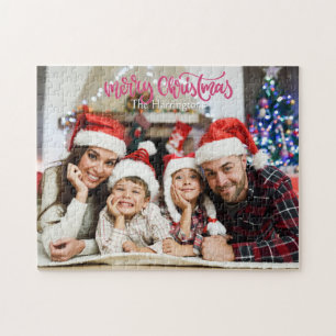 YOUR Photo & Name(s) Christmas Jigsaw Puzzle