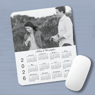 Your Photo Names Personalised 2026 Calendar Mouse Mat