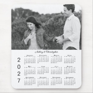 Your Photo Names Personalised 2027 Calendar Mouse Mat