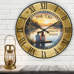 Your Photo Nautical Round Clock<br><div class="desc">Nautical wall clock featuring your custom photo framed by a vintage porthole and roman numerals. Nice for a newly wed couple,  anniversary or with another style photo for any situation.</div>