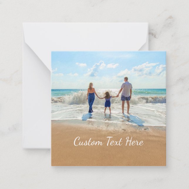 Your Photo Note Card with Custom Text (Front)