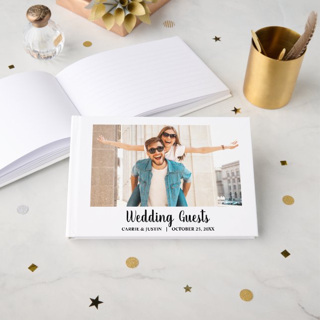 Your Photo on Cover Wedding  Guest Book (Front Open)