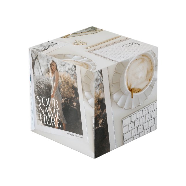 Your Photo on Magazine | Office Decor Photo Cube (Front Angled)