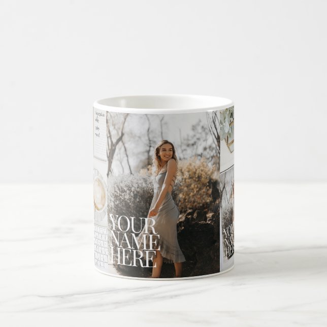 Your Photo on Magazine! Personalised Chic Coffee Mug (Center)