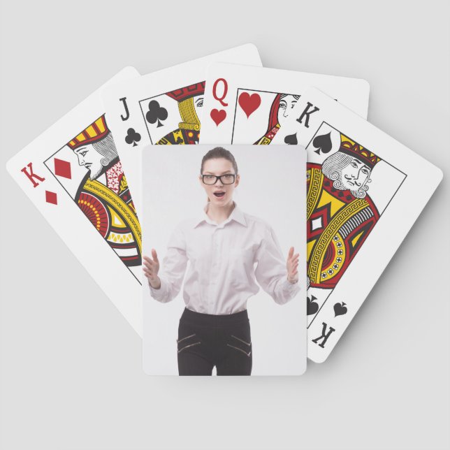 Your Photo or Crazy Lady Playing Cards (Back)