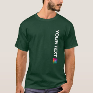 Your Photo Or Logo Mens Modern Deep Forest Green T-Shirt