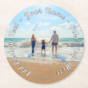 Your Photo Paper Coaster Custom Photos and Text