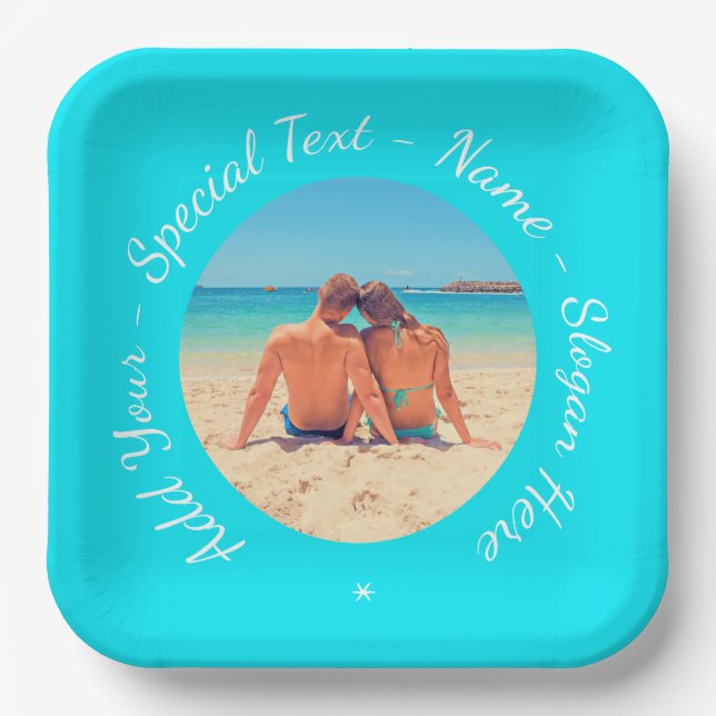 Your Photo Paper Plates with Custom Text and Colou (Front)