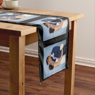 Your Photo Pattern on Black Personalized    Short Table Runner