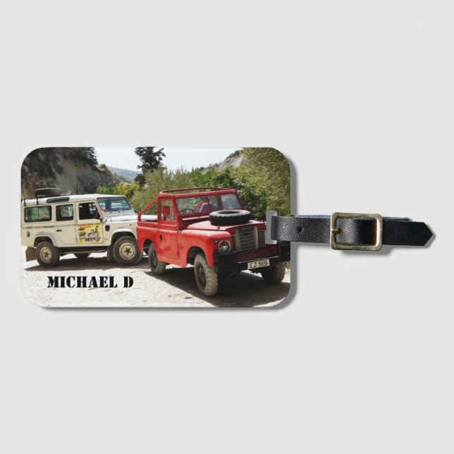 Your photo, personalise, initials, simple luggage tag (Front Horizontal)