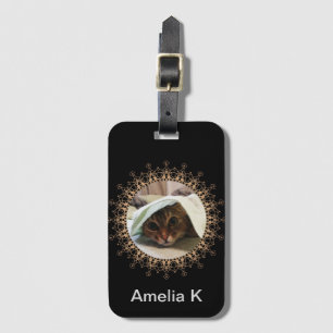 Your photo, personalise, initials, simple luggage tag