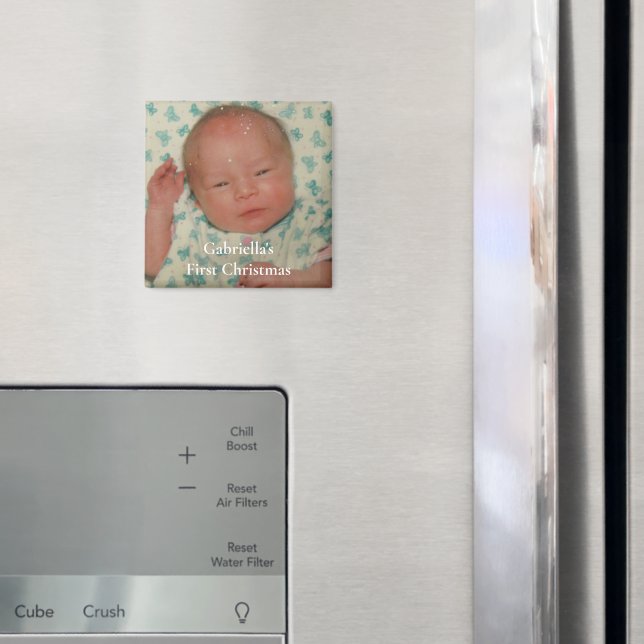 Your Photo Personalised Baby First Christmas Magnet (In Situ (Fridge))