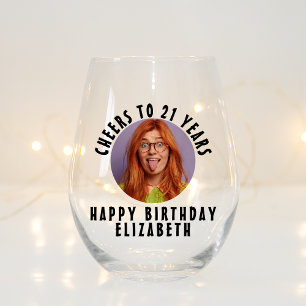 Your Photo Personalised Funny Custom Party Favours Stemless Wine Glass