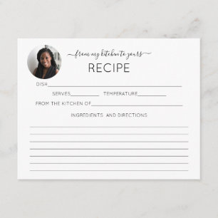 Your Photo Personalised Recipe Card
