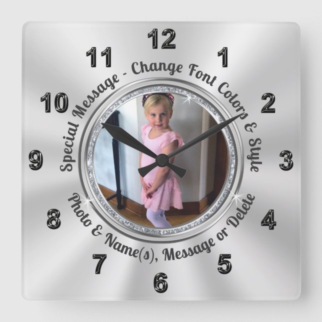 Your Photo, Personalised Wall Clocks, Photo Clocks (Front)