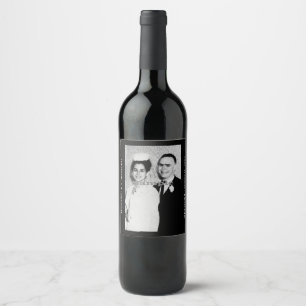 YOUR PHOTO PHOTOGRAPH Wedding Anniversary Favour Wine Label