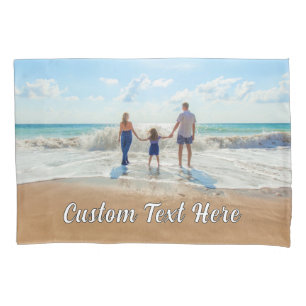 Your Photo Pillow Case with Custom Text Name