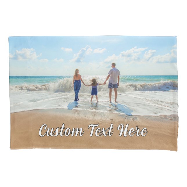 Your Photo Pillow Case with Custom Text Name (Front)