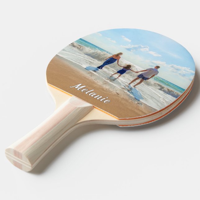 Your Photo Ping Pong Paddle with Custom Name (Back Angle)