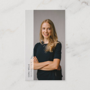 Your photo portrait, white opaque border modern business card