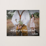 Your Photo Promposal Idea Cute Prom Proposal Jigsaw Puzzle<br><div class="desc">Ask a girl or boy to prom in style with this personalised photo promposal puzzle. Design features a modern calligraphy script typography, customised message, and a picture of your choice. Photo can be of anything: just you, the two of you as a couple, or whatever you want. All the text...</div>