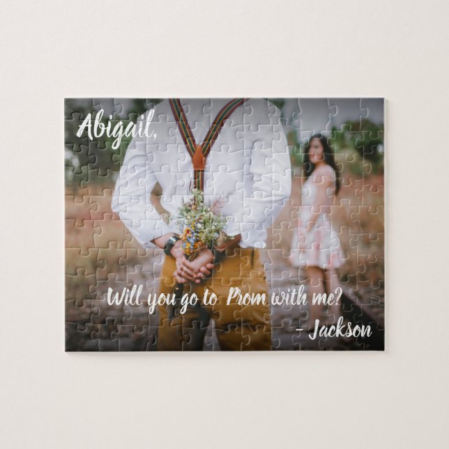 Your Photo Promposal Idea Cute Prom Proposal Jigsaw Puzzle (Horizontal)