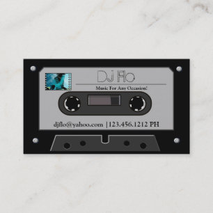 "your photo" Retro Cassette Tape DJ Business Cards