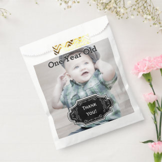Your Photo Rustic Chalkboard Folk Art Thank You Favour Bags