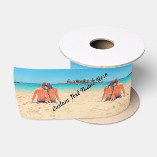 Your Photo Satin Ribbon Gift with Custom Text Name