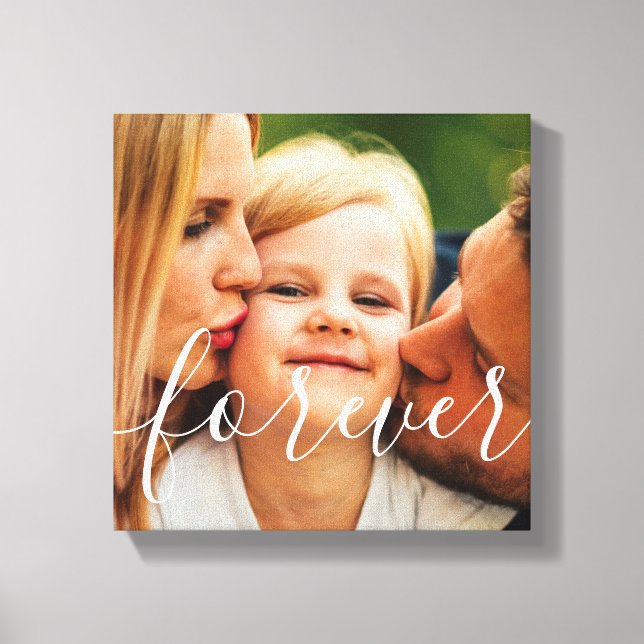 Your Photo Script Forever Canvas Print (Front)