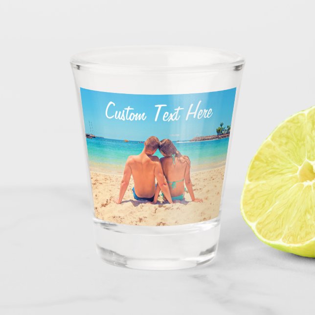 Your Photo Shot Glass with Custom Text (Front)