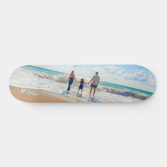Your Photo Skateboard Gift with Custom Name (Horz)