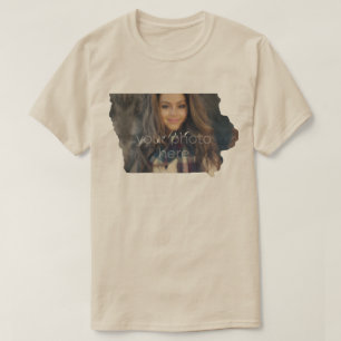 YOUR PHOTO State Of Iowa Shape T-shirt