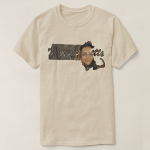 YOUR PHOTO State Of Massachusetts Shape T-shirt